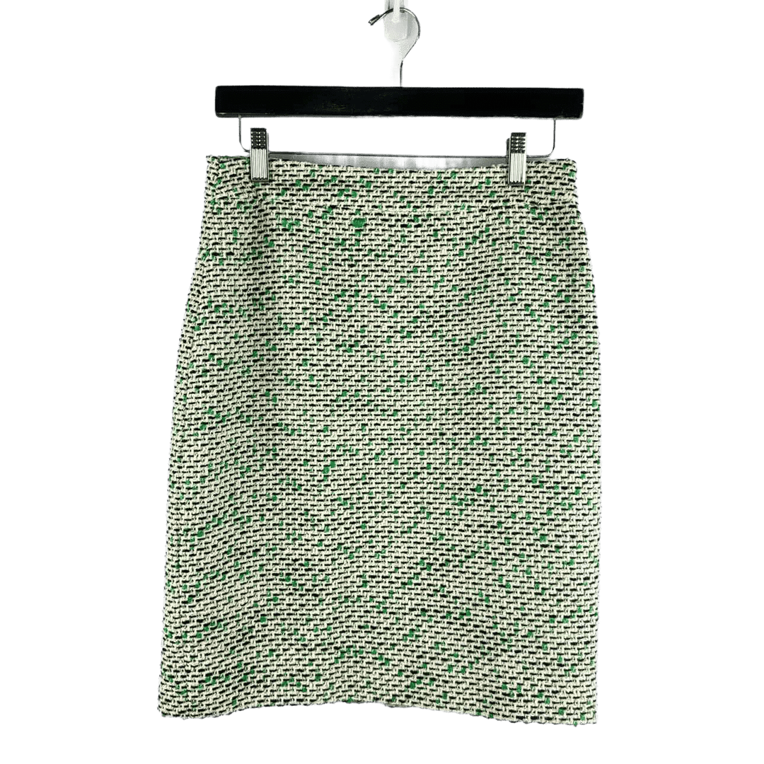 KATE SPADE Skirt white & black / 8 Kate Spade Green Woven Textured Women's Skirt - Size 8