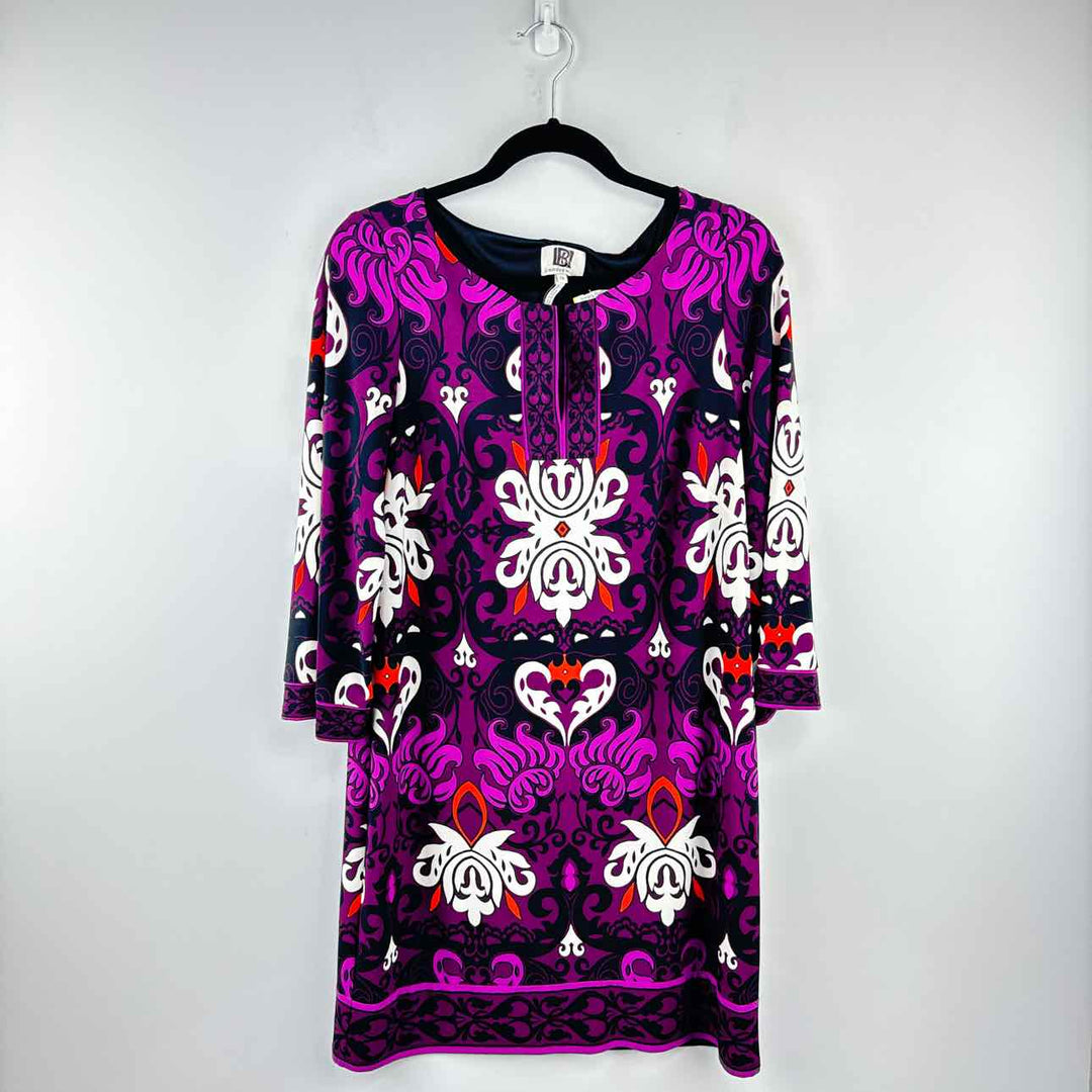 LAUNDRY Dress Purple & Multi / 10 LAUNDRY LONGSLEEVE PATTERN Women's Women Size 10 Purple & Multi Dress