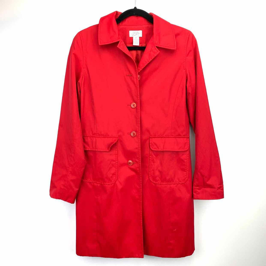 LOFT Jacket XS LOFT Red LONG Solid Women's Jackets & Coats Women Size XS Jacket