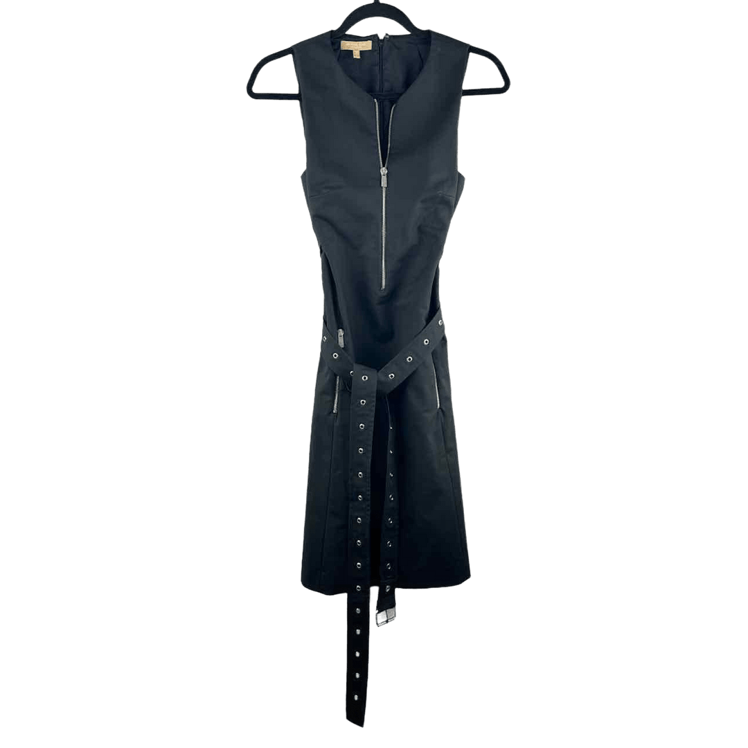MICHAEL KORS Dress Black / 6 MICHAEL KORS Sleeveless Black Belted Women's Dress - Size 6