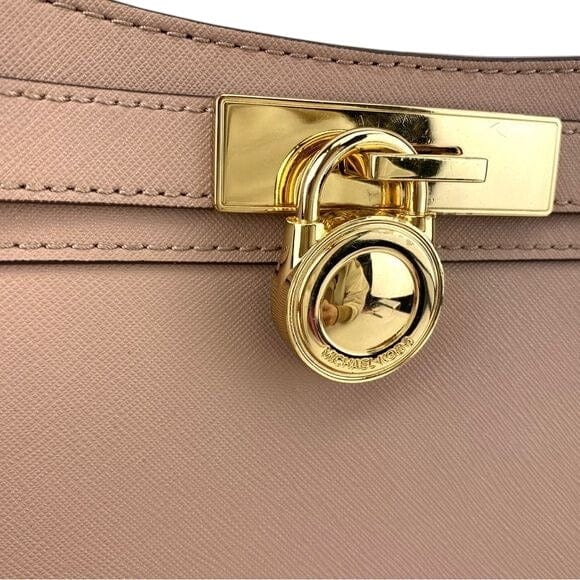 Michael Kors OS / Pink / Leather Michael Kors Blakely Large Saffiano Leather Crossbody Bag In Soft Pink With Gold-Tone Hardware & Adjustable Strap