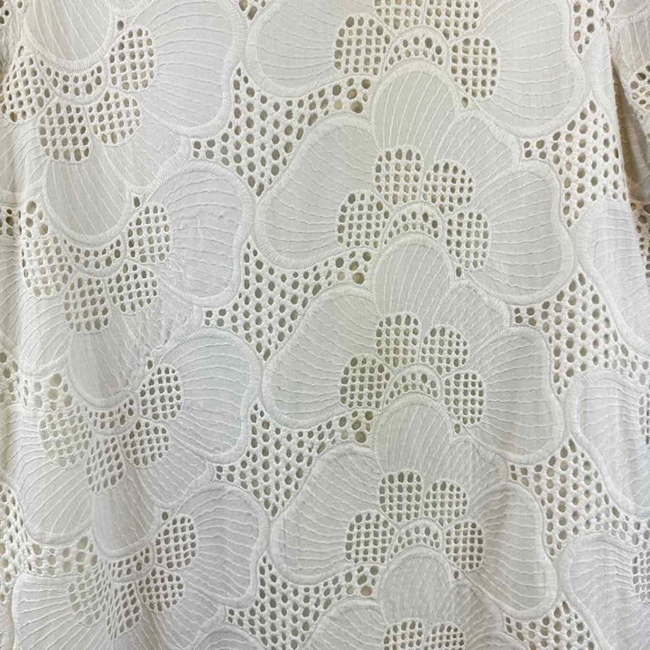 MILLY Dress White / M MILLY Short Sleeve Eyelet Women's Women Size M White Dress