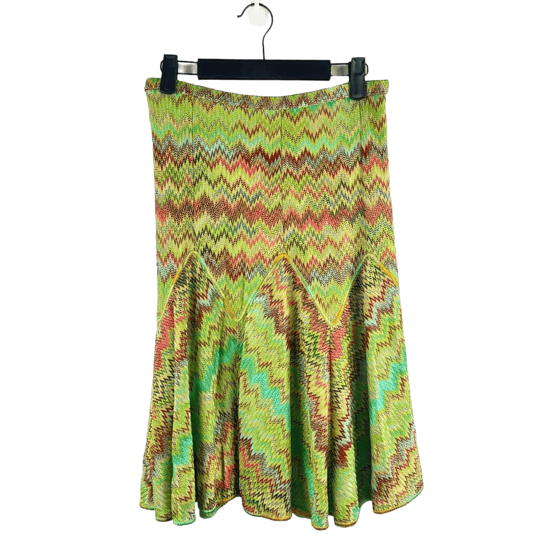 MISSONI Skirt GREEN & MULTI / S Missoni Zig-Zag Midi Women's Skirt - Size S