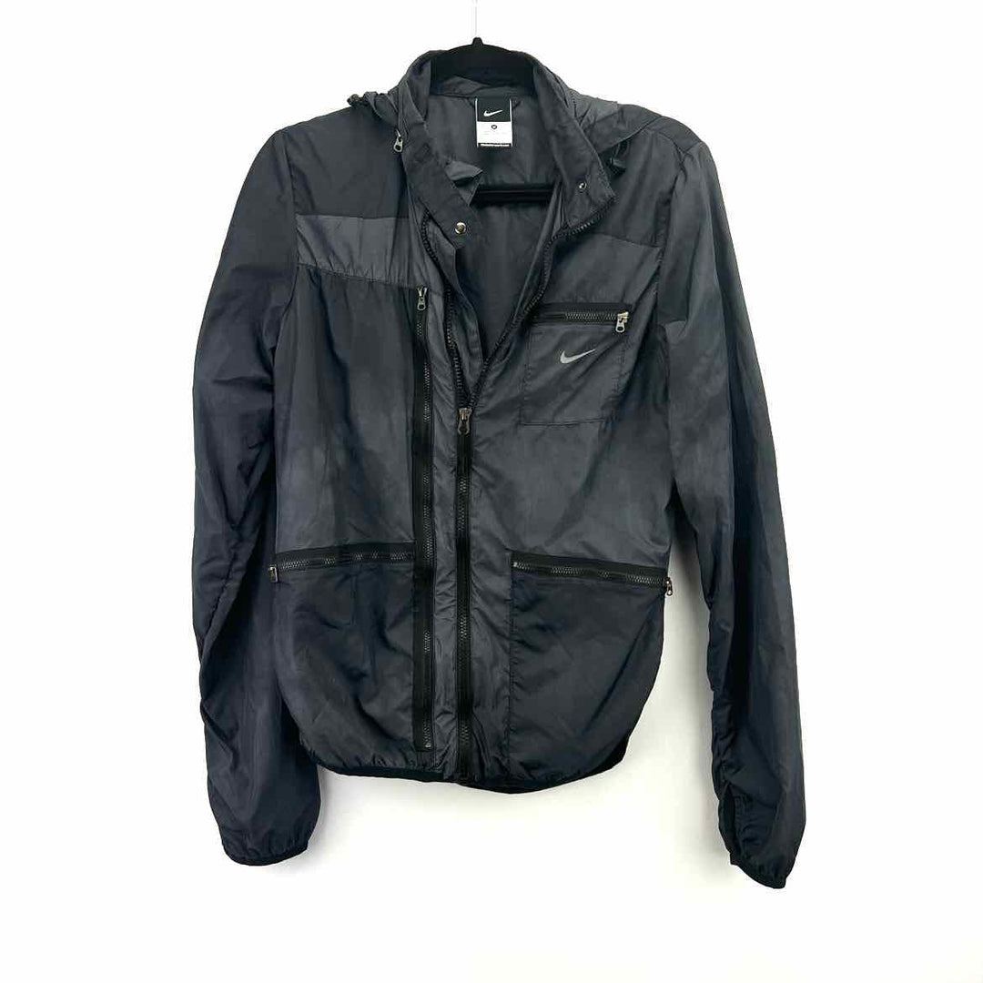 NIKE Jacket Charcoal / M NIKE Nylon HOODED Women's Jackets & Coats Women Size M Charcoal Jacket