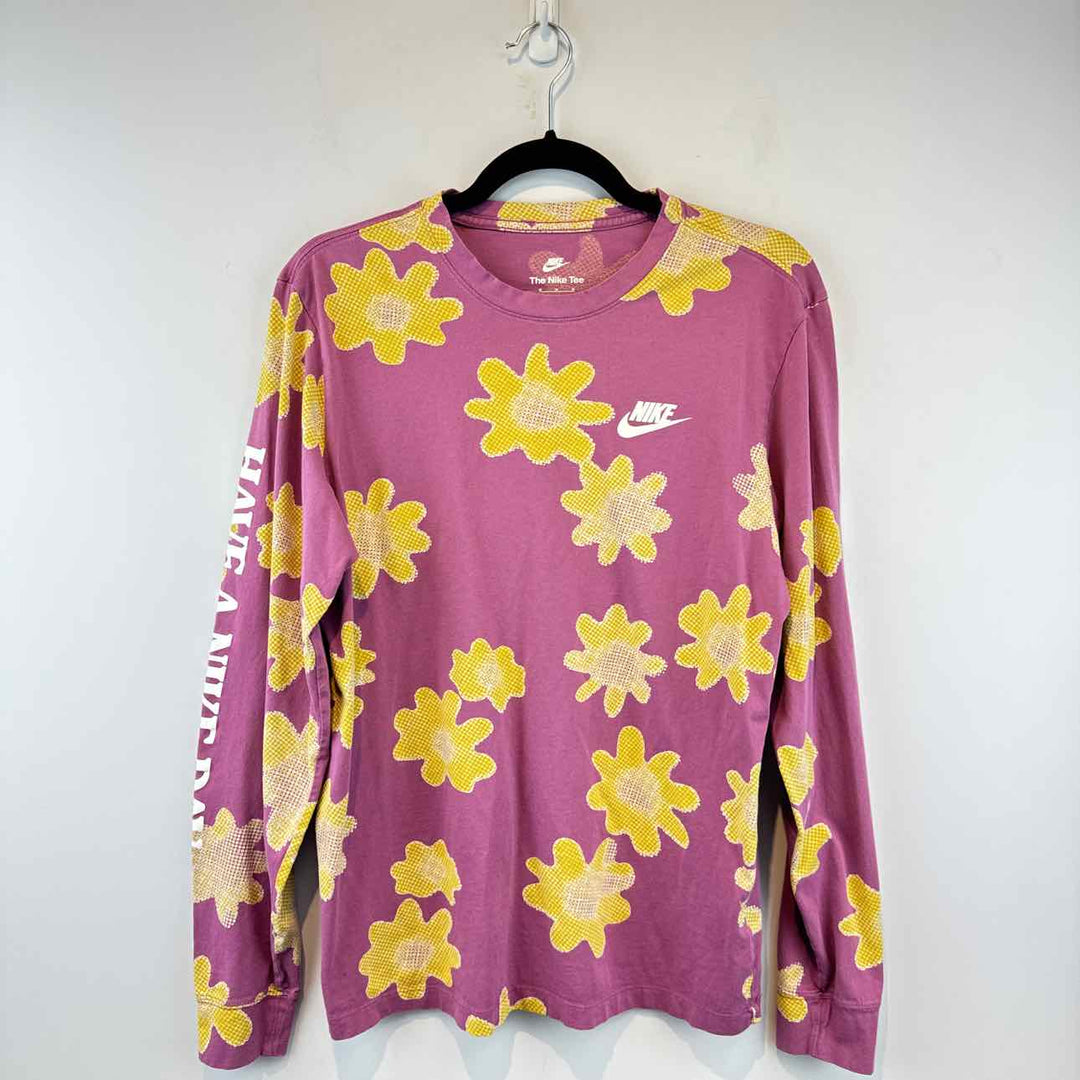 NIKE Top Green & Purple / M NIKE LONGSLEEVE Floral Women's Women Size M Green & Purple Top