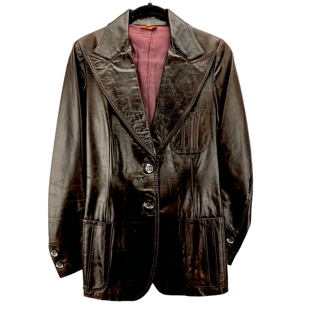 no brand Jacket Brown / 44 Leather Solid Women's Jackets & Coats Brown Jacket Size 44