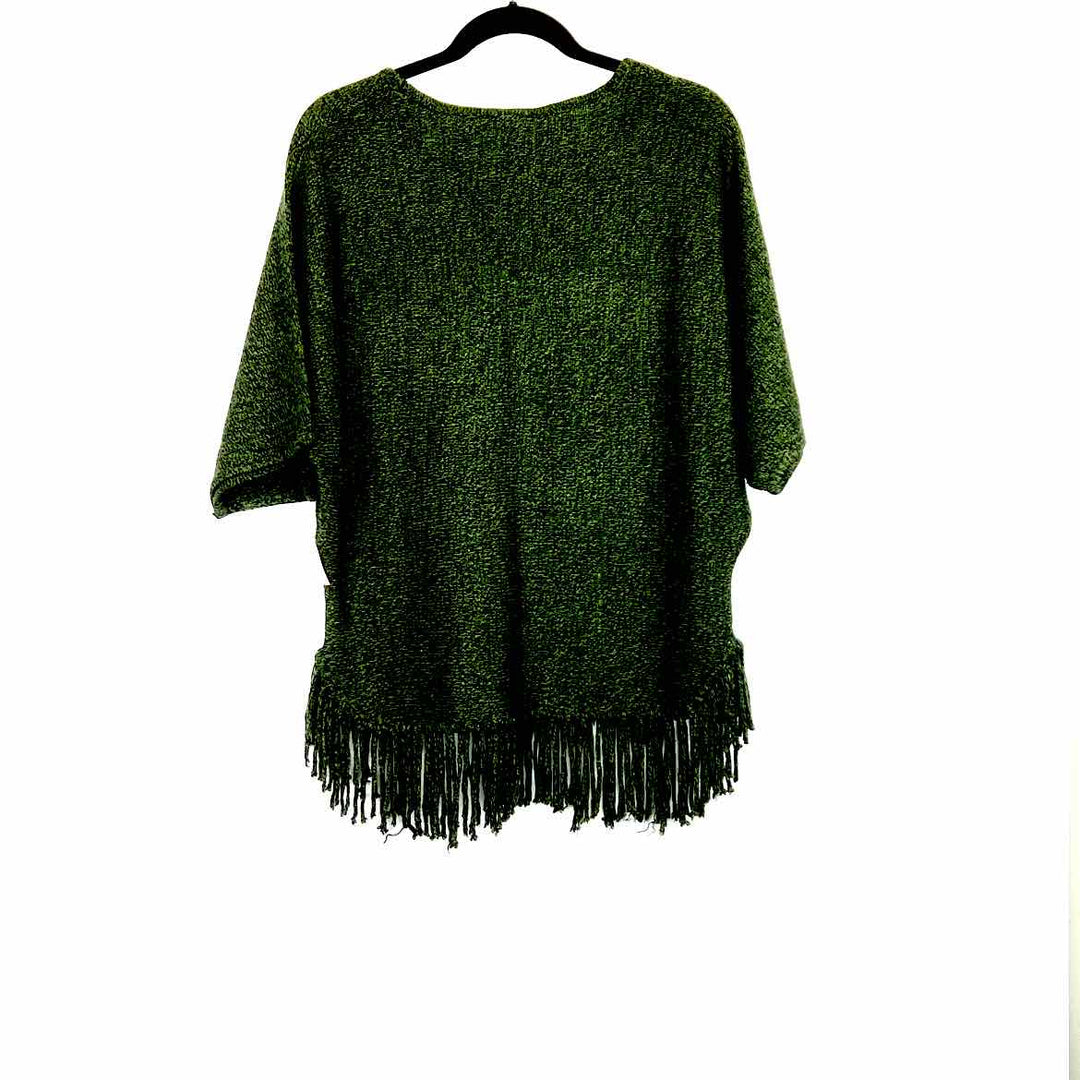 No Label Sweater Forest Green / L/XL No Label HALF-SLEEVE Fringe Women's Women Size L/XL Forest Green Sweater