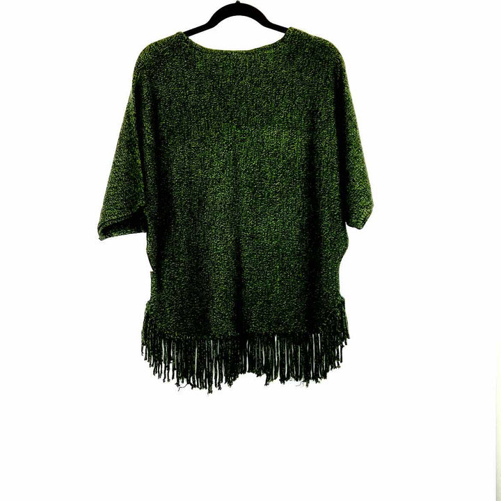 No Label Sweater Forest Green / L/XL No Label HALF-SLEEVE Fringe Women's Women Size L/XL Forest Green Sweater