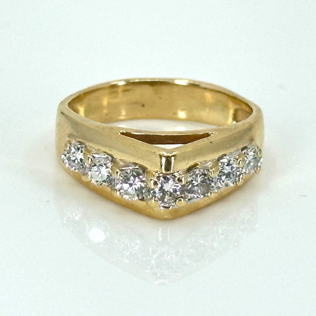 None 5 / 14K Yellow Gold 14K YELLOW GOLD  0.25ct round DIAMOND  cocktail RING size 5