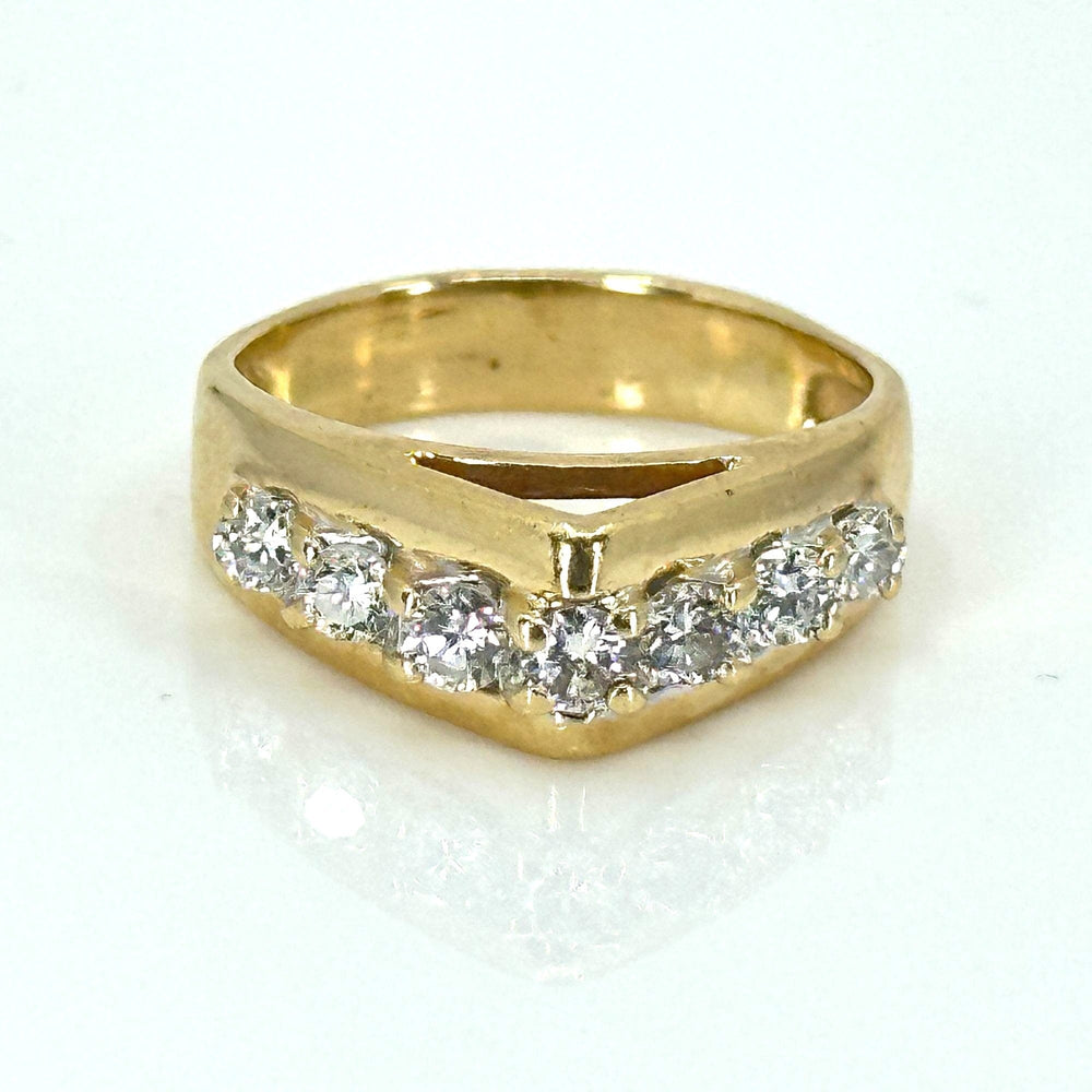 None 5 / 14K Yellow Gold 14K YELLOW GOLD  0.25ct round DIAMOND  cocktail RING size 5