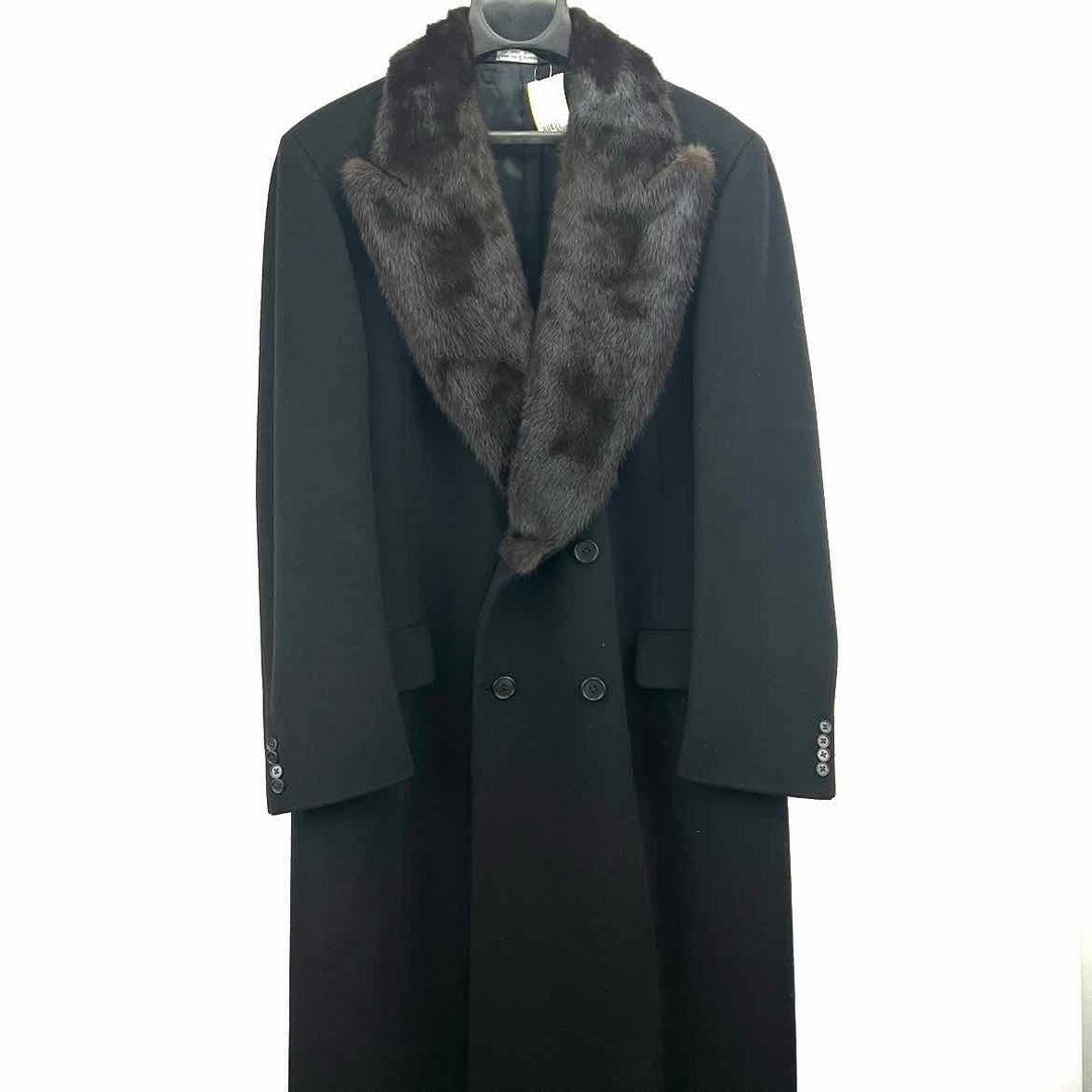 NORDSTROM Coat Black & Brown / 10 NORDSTROM FUR COLLAR Women's Jackets & Coats Women Size 10 Black & Brown Coat
