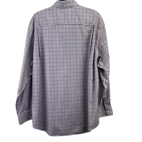 Orvis L / Purple / Cotton Orvis Mens Long Sleeve Button-Down Shirt Size L Plaid Cotton Purple & White