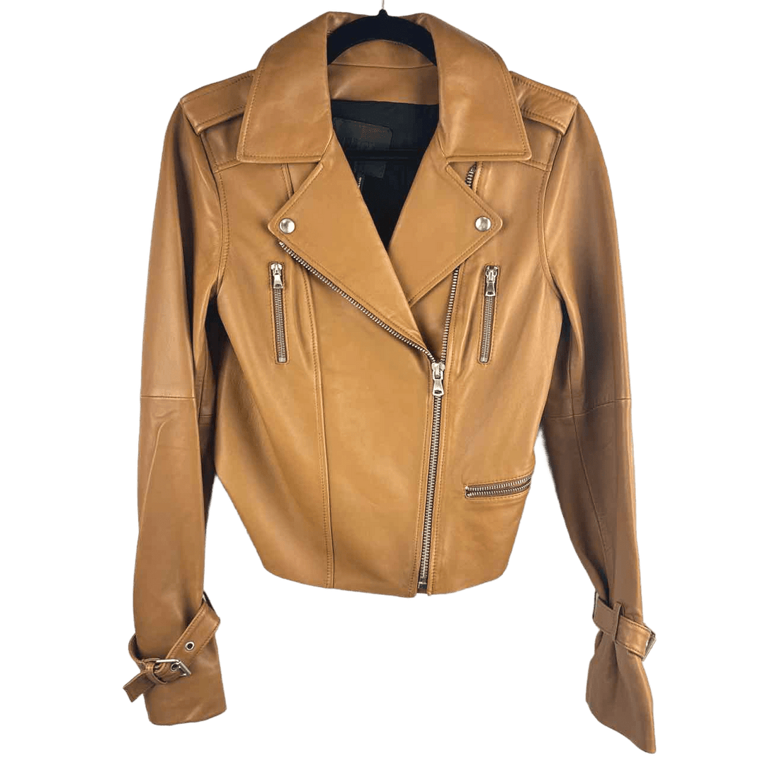 PAIGE Jacket Camel / S PAIGE Rayven Leather Moto Jacket in Camel - Size S