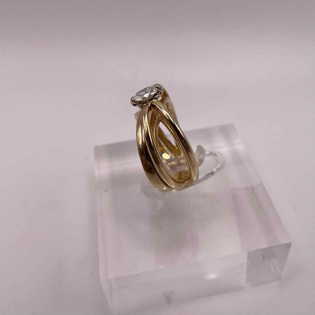 Posh Resale Ring 14K YELLOW GOLD MARQUISE .22ct  DIAMOND WEDDING SET Womens Size 6