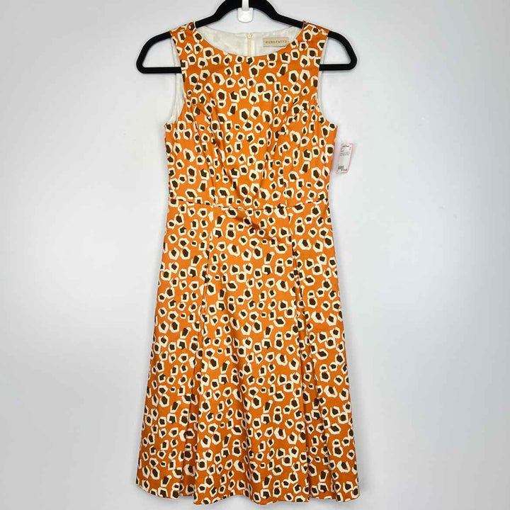 PUROTATTO Dress Orange & Brown Tones / S PUROTATTO Sleeveless Dots Women's Dresses Women Size S Dress