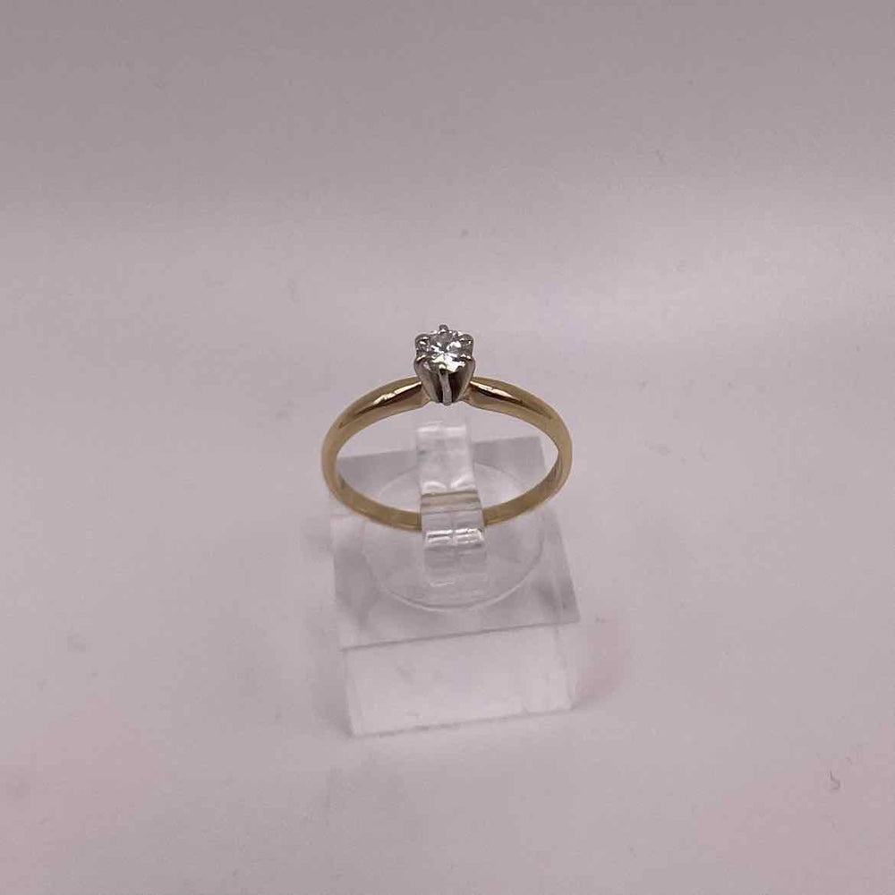 RB COLLECTION Ring 14K YELLOW GOLD RBC Solitaire .18ct  DIAMOND RING Womens Size 7