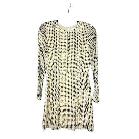 REISS 2 / White Black / Polyester REISS Elissa Long Sleeve Geometric Circle Mini Dress - Size 2