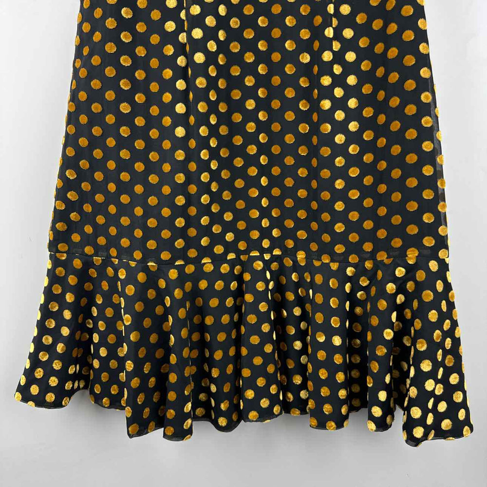 RHODE Dress Black & Gold / 4 RHODE Short Sleeve Polka Dot Women's Dresses Women Size 4 Black & Gold Dress