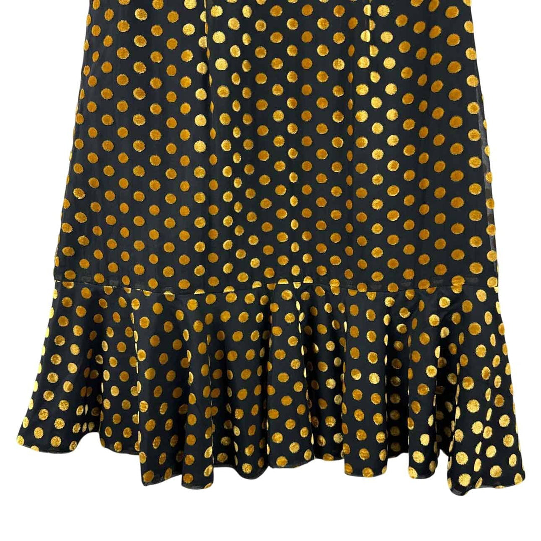 RHODE Dress Black & Gold / 4 RHODE Short Sleeve Polka Dot Women's Dresses Women Size 4 Black & Gold Dress