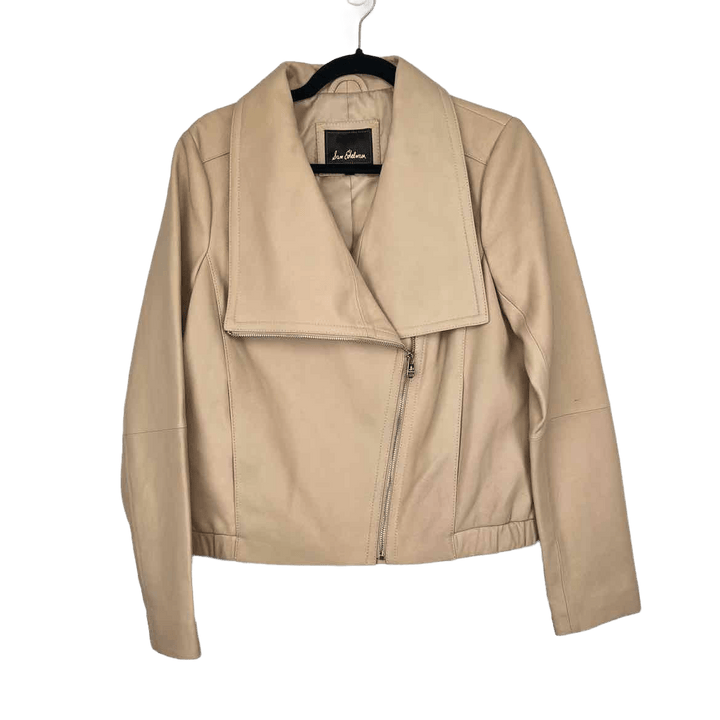 SAM EDELMAN Coat Tan / M Sam Edelman Leather Womens Jacket - Size M Tan - Stylish and Chic Coat