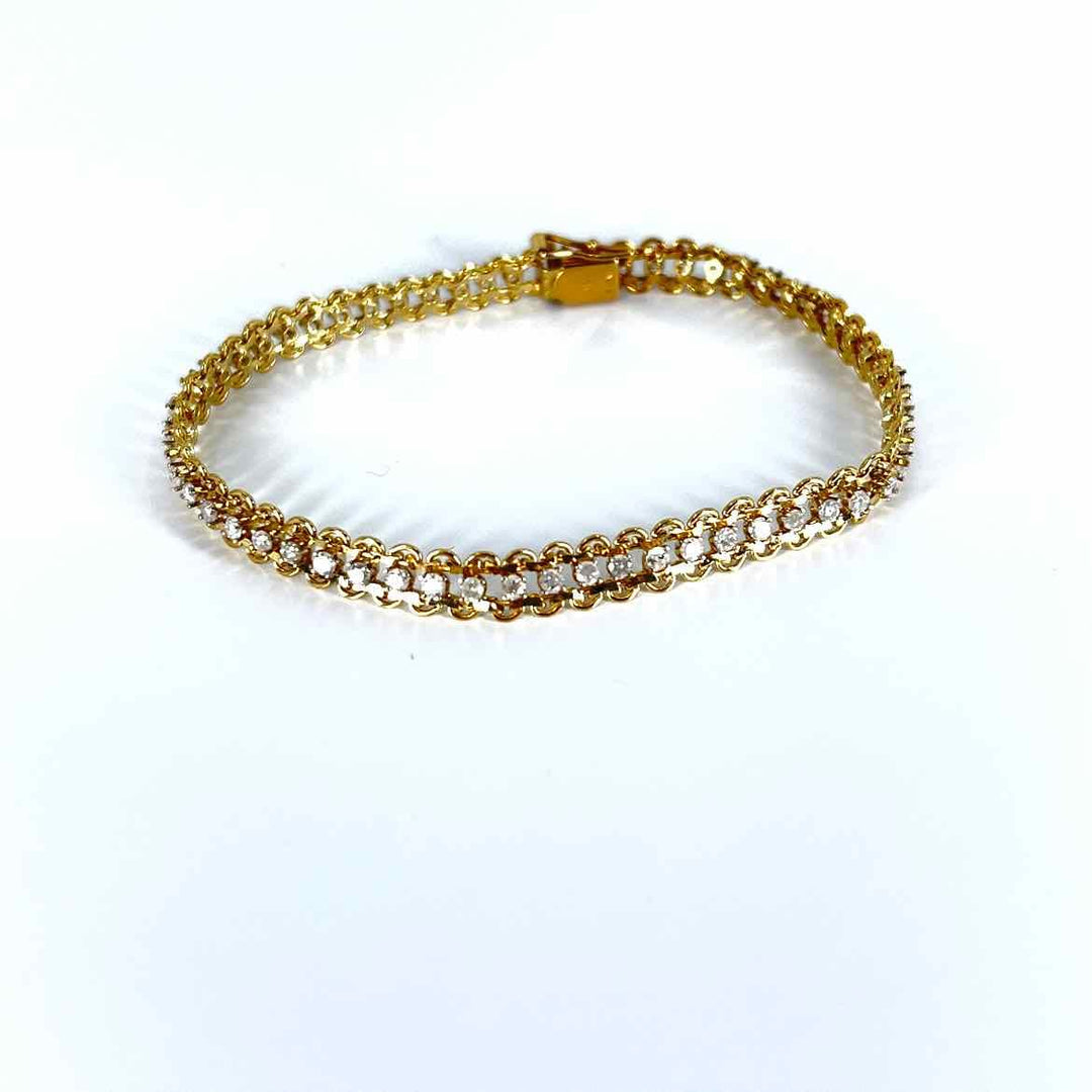 Simply Posh Consign Bracelet 14KY YELLOW GOLD DIAMOND TENNIS BRACELET
