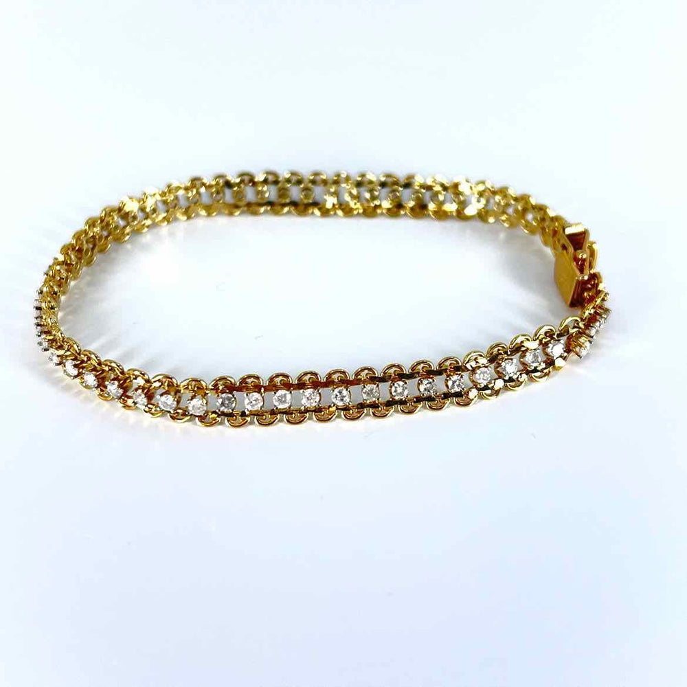 Simply Posh Consign Bracelet 14KY YELLOW GOLD DIAMOND TENNIS BRACELET