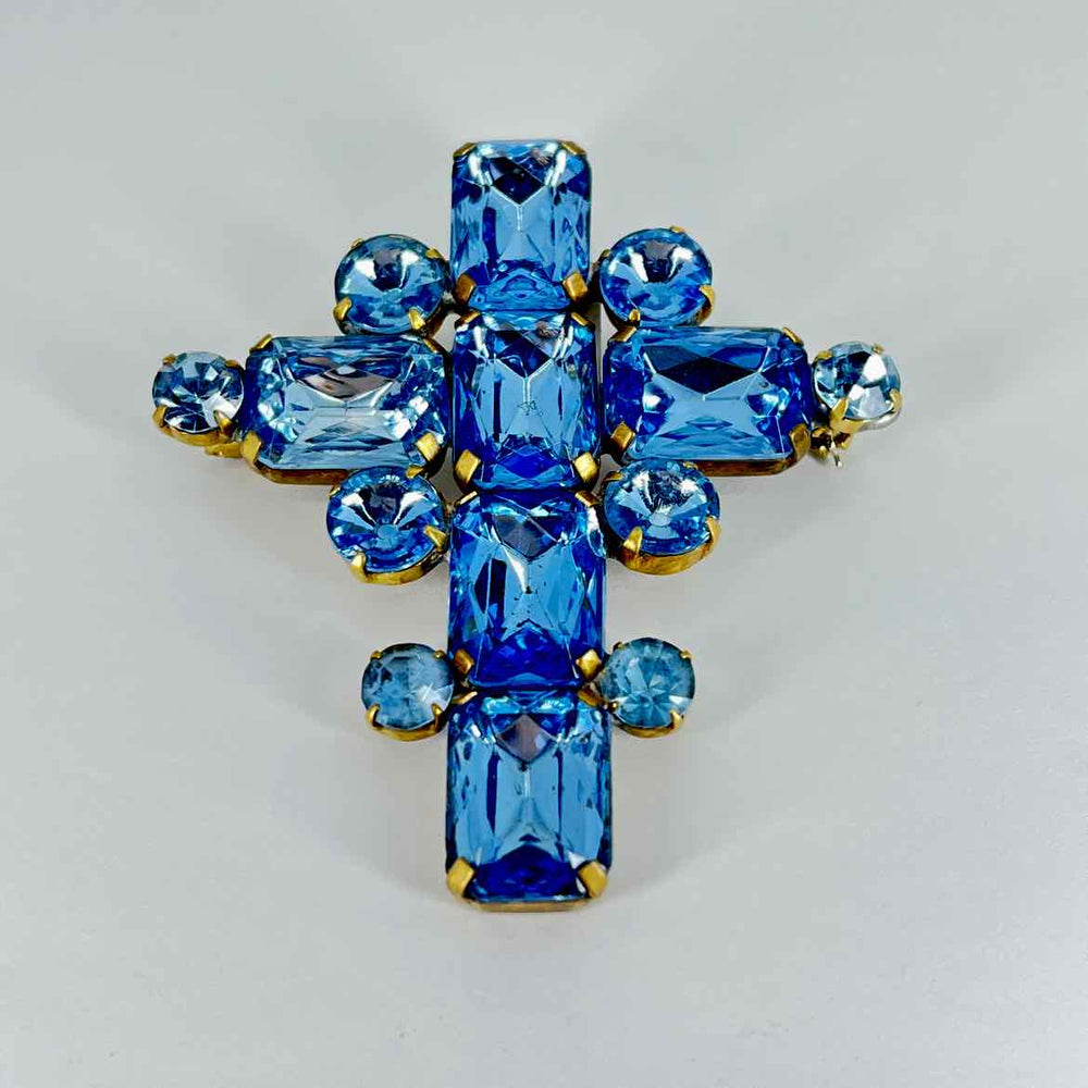 Simply Posh Consign Brooch BASE METAL Blue Marquise Cut Brooch