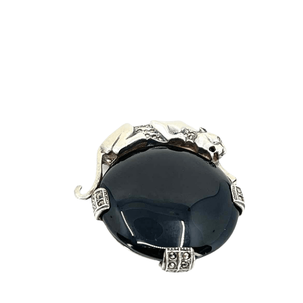 Simply Posh Consign Brooch Sterling Silver Black Onyx Women's Brooches Brooch