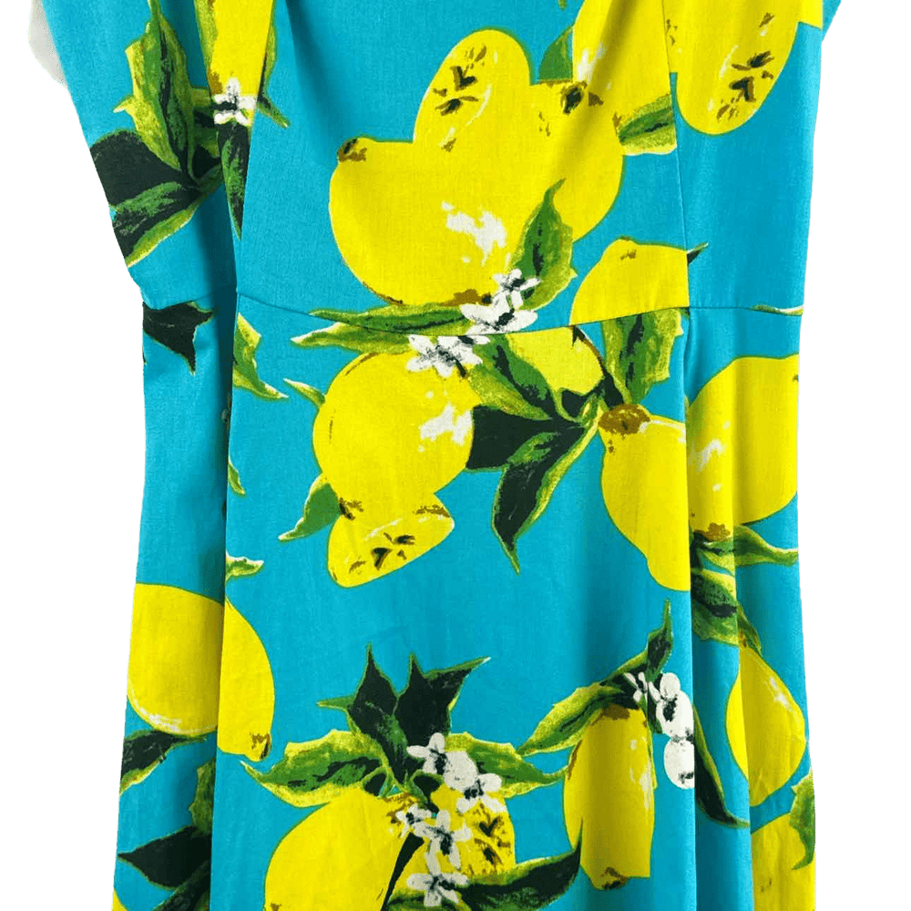 Simply Posh Consign Dress Blue & Yellow / 4 Hearts & Roses Lemon Women's Summer Dress - Size 4