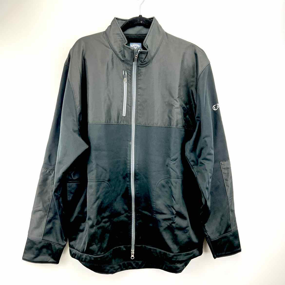 Simply Posh Consign Jacket Black / XXL CALLAWAY Solid Men's Blend Jackets & Coats Mens Size XXL Black Jacket