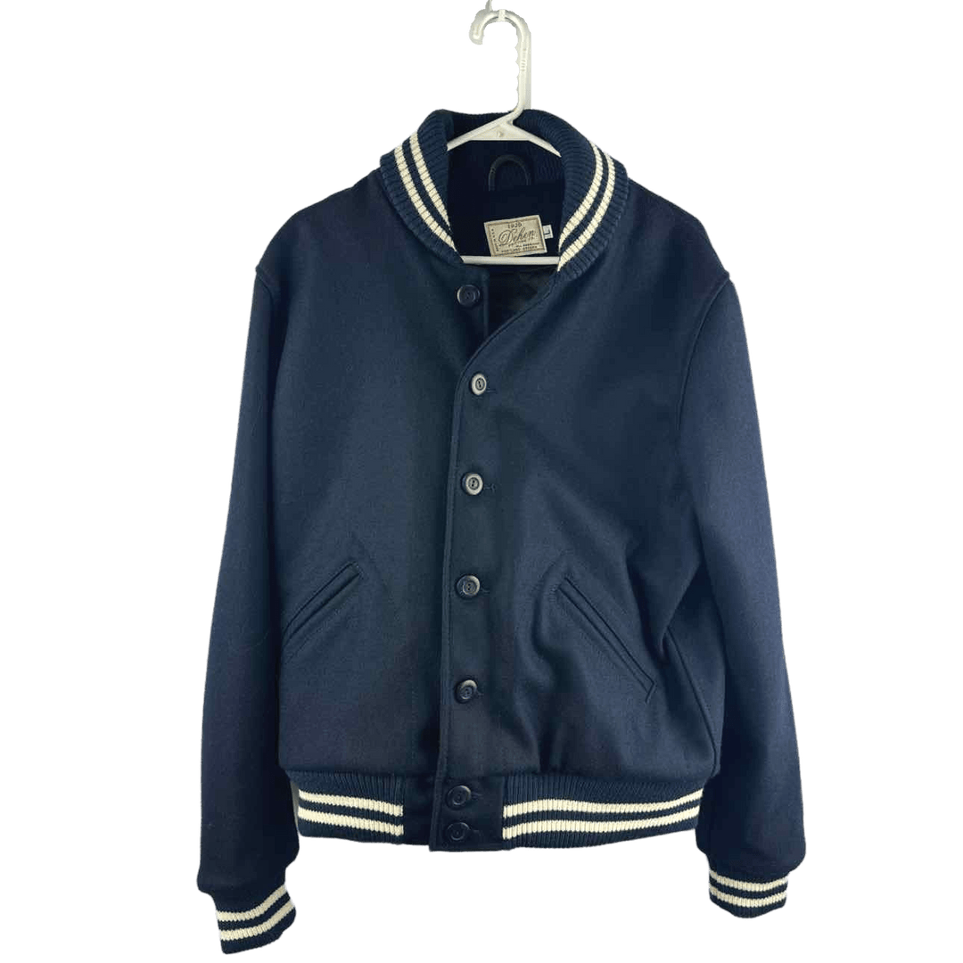Simply Posh Consign Jacket Navy / L Dehen Navy Wool Varsity Jacket - Size L