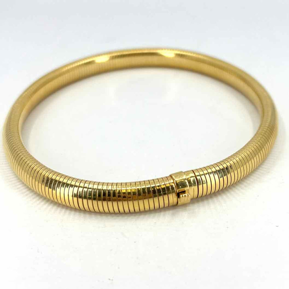 Simply Posh Consign Jewelry-Store Owned 14K Yellow Gold Tobogas Omega Necklace approx 14 inch 10mm 79.31