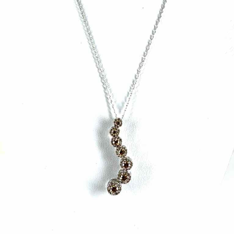 Simply Posh Consign Necklace 14K White Gold 0.05ct Gold Round Women's Diamond 18 in Necklace