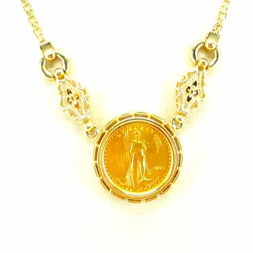 Simply Posh Consign Necklace 14K Yellow Gold 17 in Necklace Gold Coin