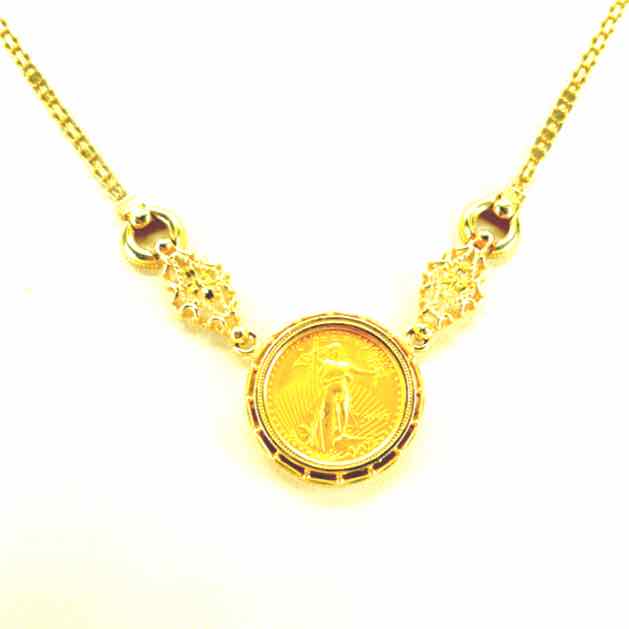 Simply Posh Consign Necklace 14K Yellow Gold 17 in Necklace Gold Coin