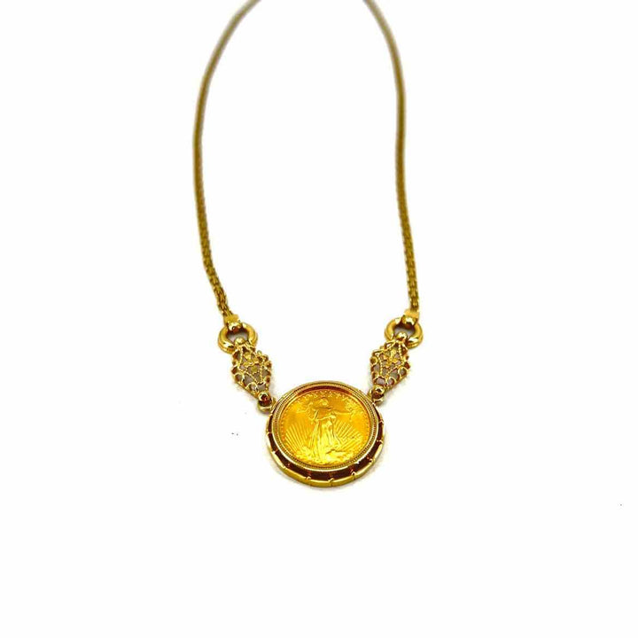 Simply Posh Consign Necklace 14K Yellow Gold 17 in Necklace Gold Coin