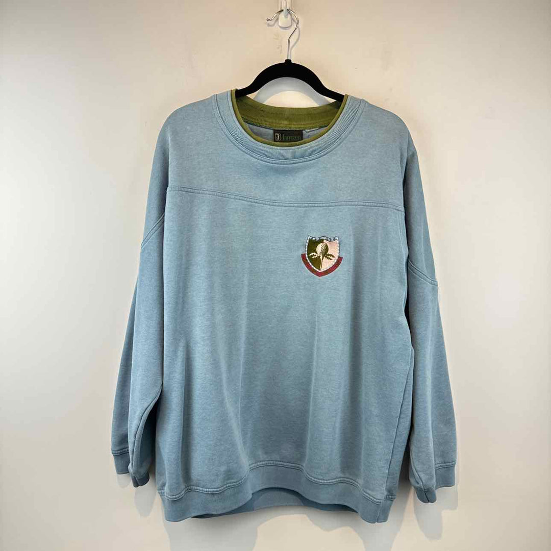 Simply Posh Consign Pullover DUSTY BLUE / XL JANTZEN Cotton Men's Mens Size XL DUSTY BLUE Pullover