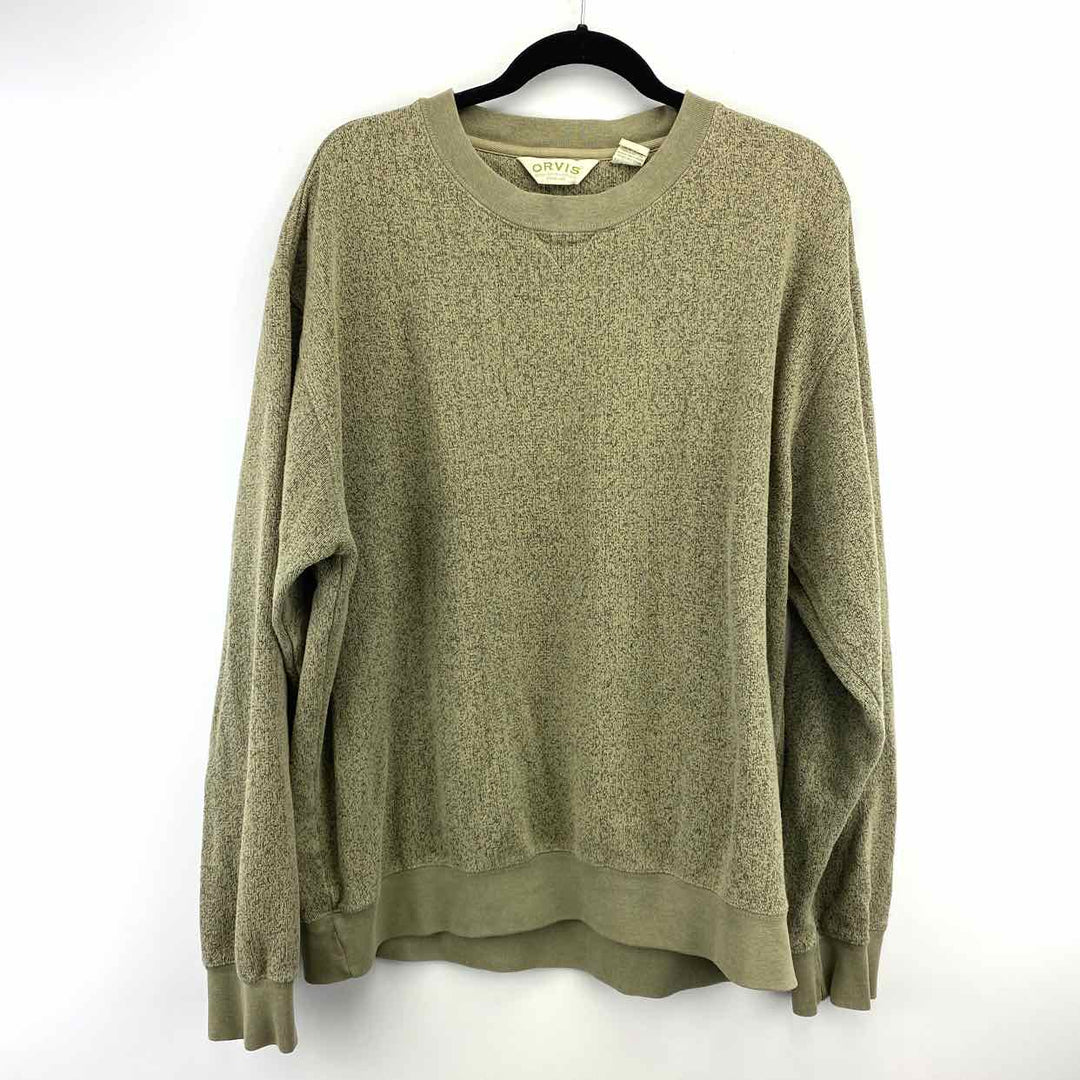 Simply Posh Consign Pullover Olive / XL ORVIS Solid Men's Active Wear Size XL Olive Pullover Sweater