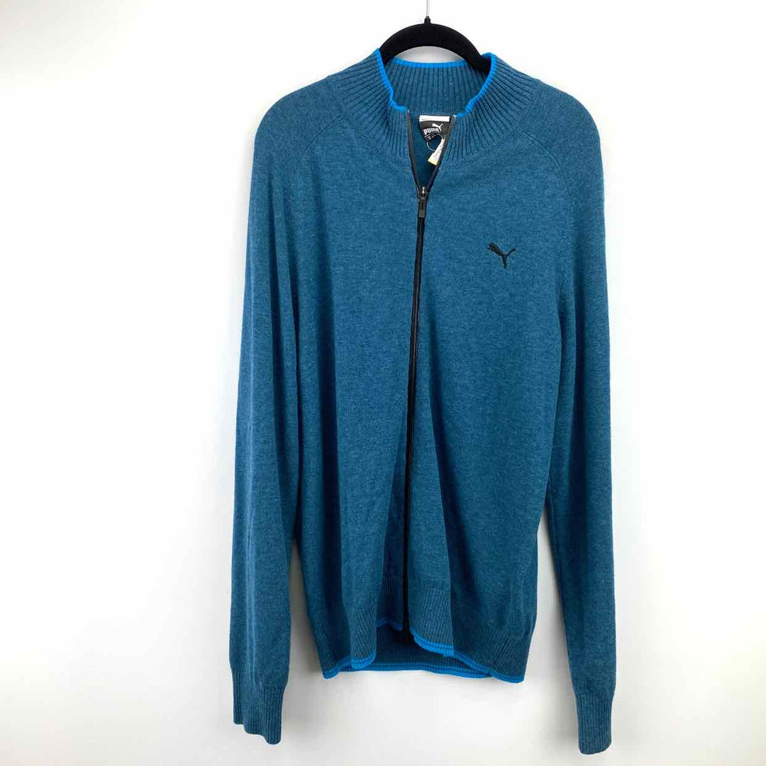 Simply Posh Consign Pullover Teal / M PUMA Solid Men's Knit Sweaters Mens Size M Teal Pullover