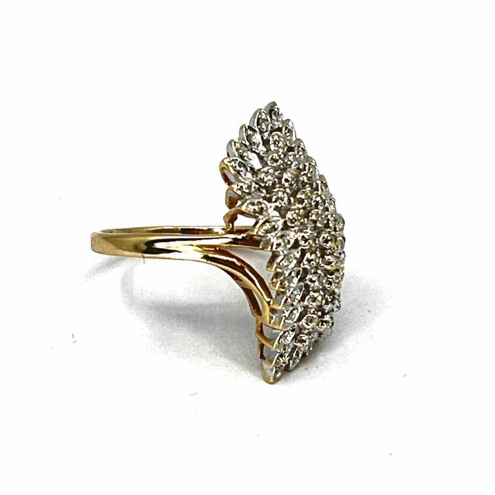 Simply Posh Consign Ring 10K Yellow Gold Clear Diamond Women's Coctail Rings 7.5 Ring