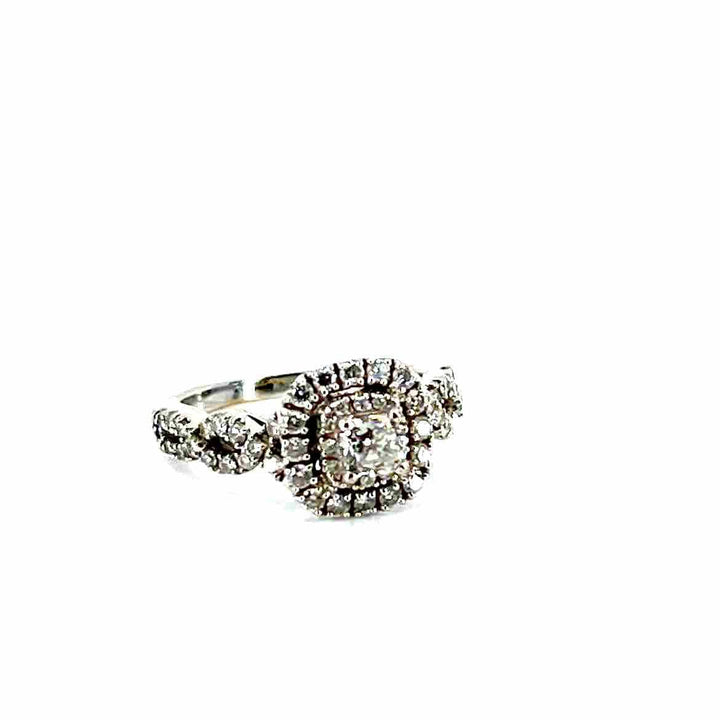 Simply Posh Consign Ring 14K White Gold 128ct Square Diamond Engagement Ring - Say I Do - Size 6