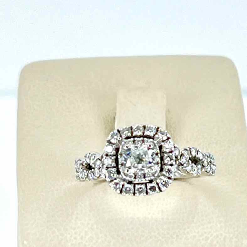 Simply Posh Consign Ring 14K White Gold 128ct Square Diamond Engagement Ring - Say I Do - Size 6