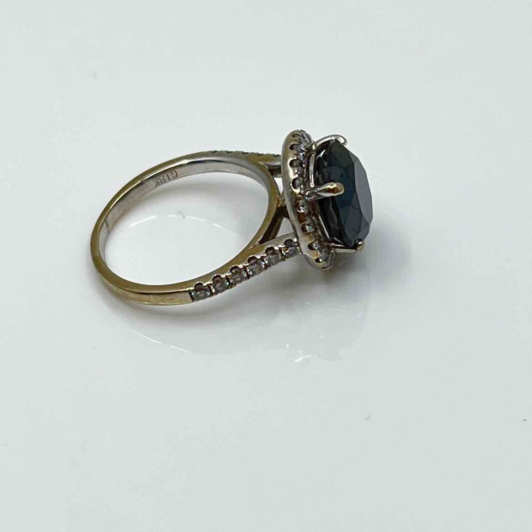 Simply Posh Consign Ring 18K 4 ct Black Diamond Womens Ring - Size 6.S Stunning 18K Black Diamond Ring for Women - Size 6