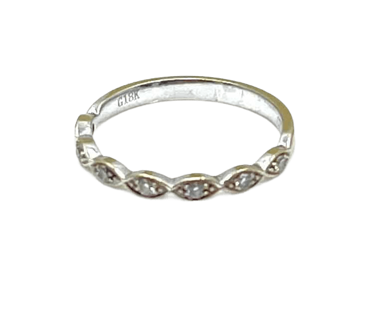 Simply Posh Consign Ring 18K White Gold Size 6 Diamond Ring - 7 Round Diamonds approximately 0.2ct each