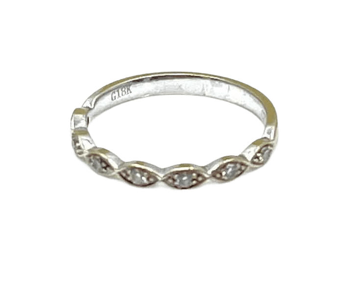 Simply Posh Consign Ring 18K White Gold Size 6 Diamond Ring - 7 Round Diamonds approximately 0.2ct each