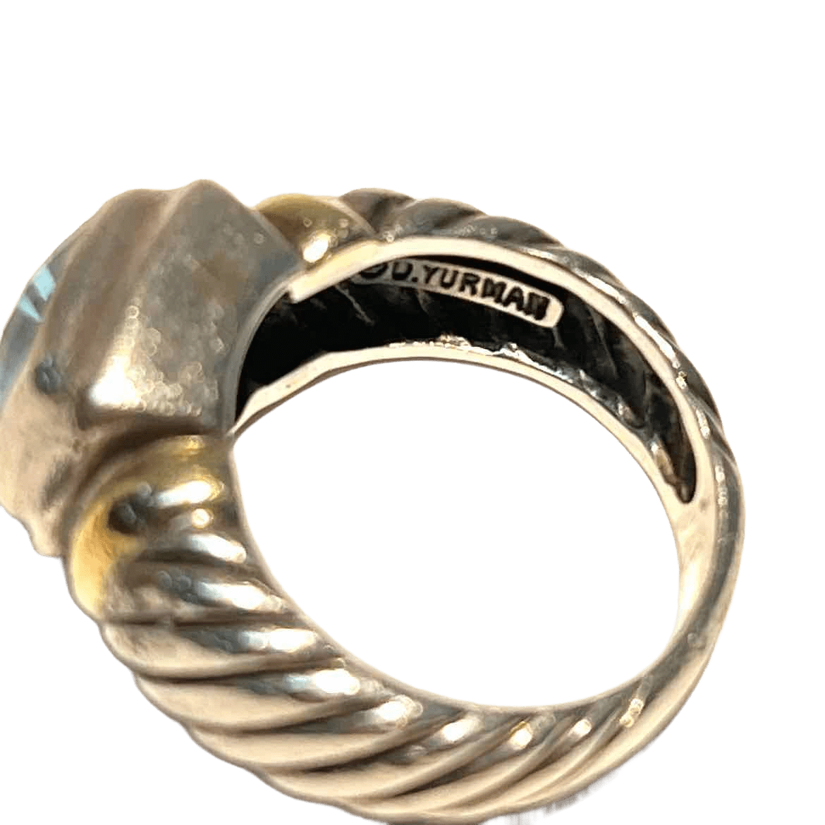 Simply Posh Consign Ring Dazzling David Yurman Blue Topaz Ring  925585 Sterling Silver  Ladies Designer Jewelry