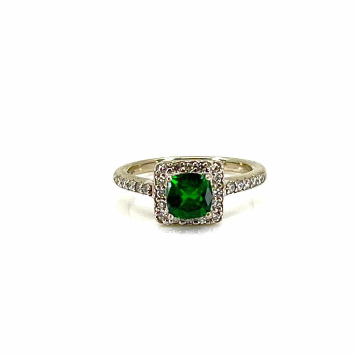 Simply Posh Consign Ring TSAVORITE GARNET 1.09 Green cushion Women's Rings 8 Ring