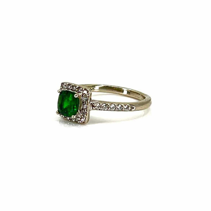 Simply Posh Consign Ring TSAVORITE GARNET 1.09 Green cushion Women's Rings 8 Ring