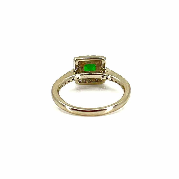 Simply Posh Consign Ring TSAVORITE GARNET 1.09 Green cushion Women's Rings 8 Ring