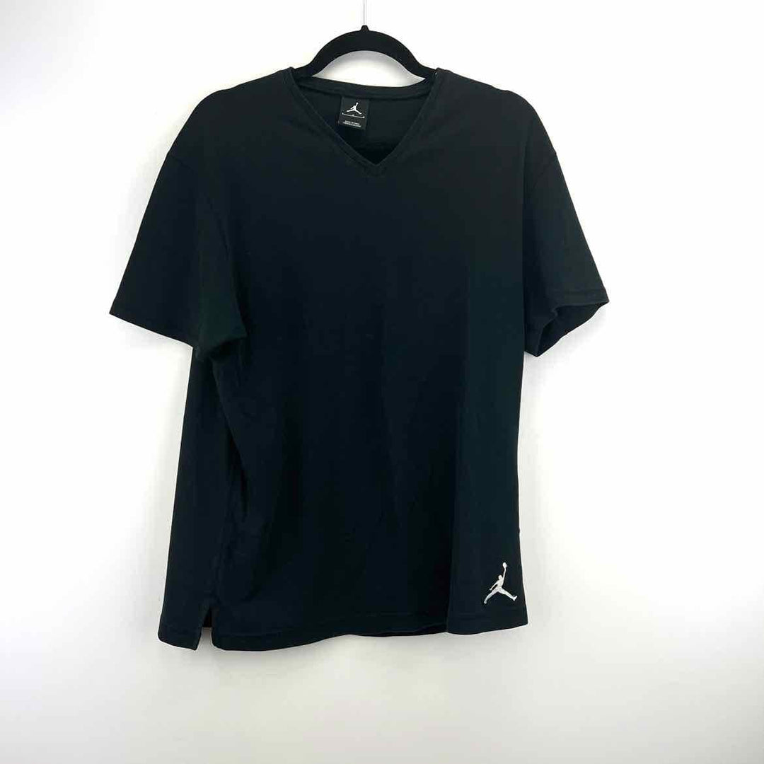 Simply Posh Consign Shirt Black / L AIR JORDAN Short Sleeve Men's V-NECK Men's Clothes Mens Size L Black Shirt